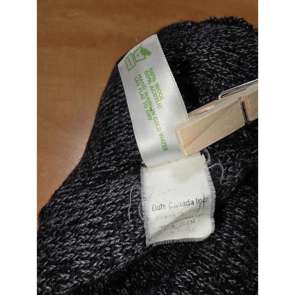 Bula Mens Gray Black Marled Wool Blend Knit Beanie Hat Made in Canada 1171013 - Picture 6 of 8